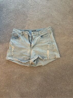 wild fable Light Blue Distressed Denim Roll-Cuff Shorts